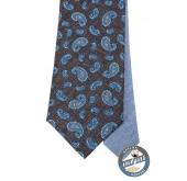 Pánská kravata hedvábná modrá paisley