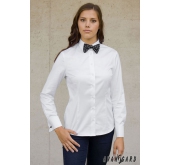 Bílá dámská košile na manžetové knoflíčky - 44