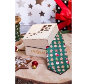 Dřevěná dárková krabička Vánoce - 90x90x60 mm