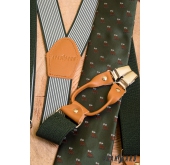 Zelená kravata s motivem jelen - šířka 7 cm