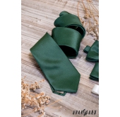 Matně zelená kravata LUX - šířka 7 cm