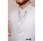 Svatební vesta s kravatou a kapesníčkem Bílá jemná linka