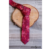 Slim kravata v bordó s květovaným vzorem - šířka 6 cm